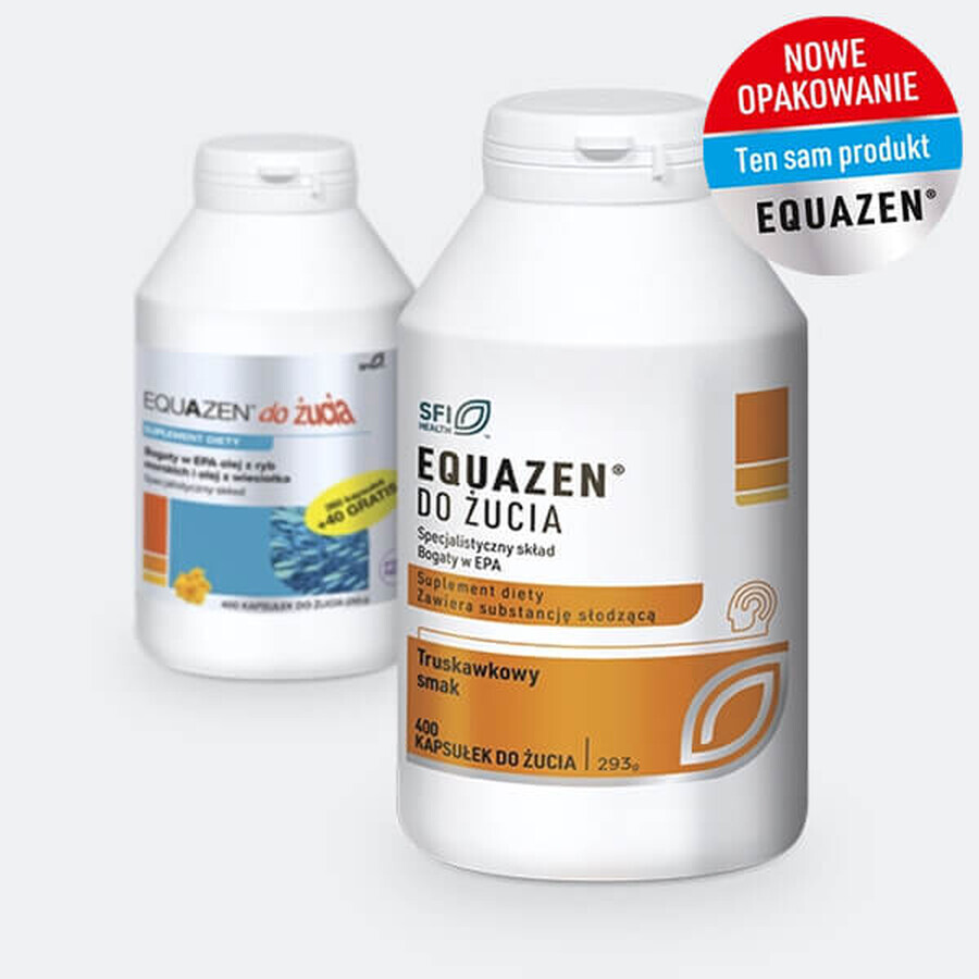 Equazen, aromă de căpșuni, 400 capsule de mestecat