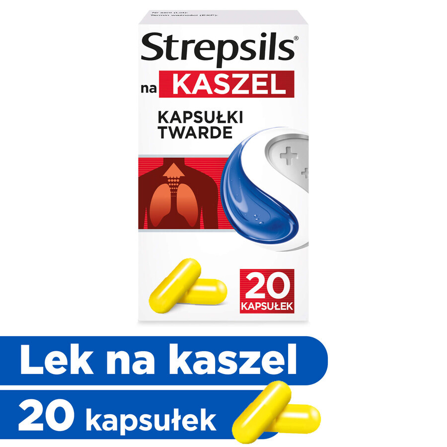 Strepsils pour la toux 375 mg, 20 capsules dures