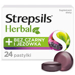 Strepsils Herbal, Holunder- und Echinacea-Geschmack, zuckerfrei, 24 Lutschtabletten