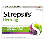 Strepsils Herbal, Holunder- und Echinacea-Geschmack, zuckerfrei, 24 Lutschtabletten