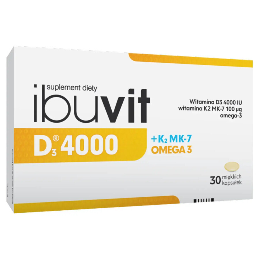 Ibuvit D3 4000 + K2 MK-7 Omega 3, 30 capsule molli