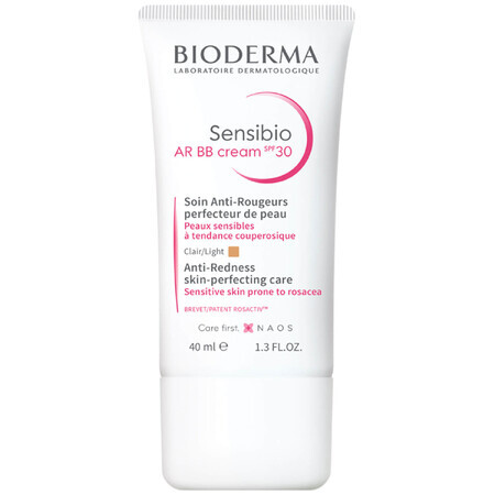 Bioderma Sensibio AR, BB cream pentru reducerea și mascarea roșeață, piele sensibilă și vasculară, SPF 30, 40 ml