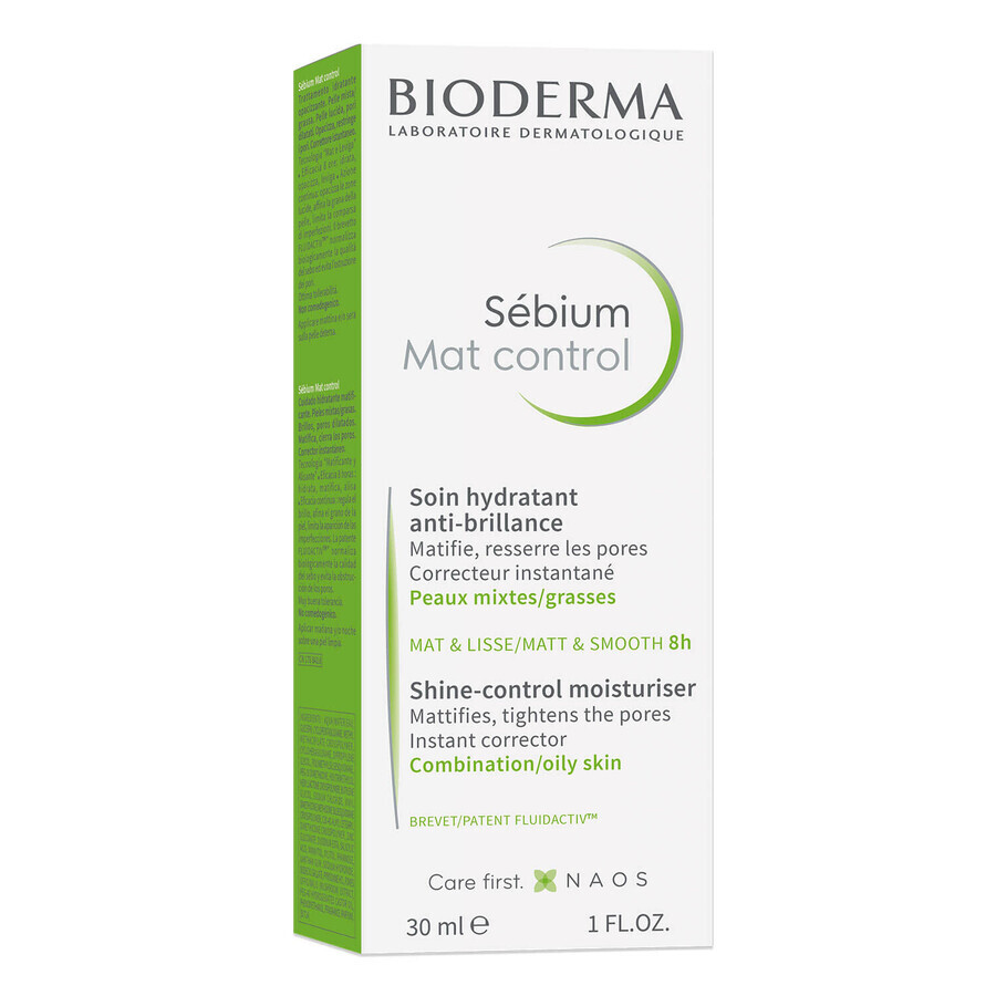 Bioderma Sebium Mat Control, mattierende Feuchtigkeitspflege für fettige Haut und Mischhaut, 30 ml