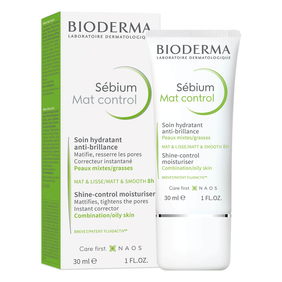 Bioderma Sebium Mat Control, mattierende Feuchtigkeitspflege für fettige Haut und Mischhaut, 30 ml