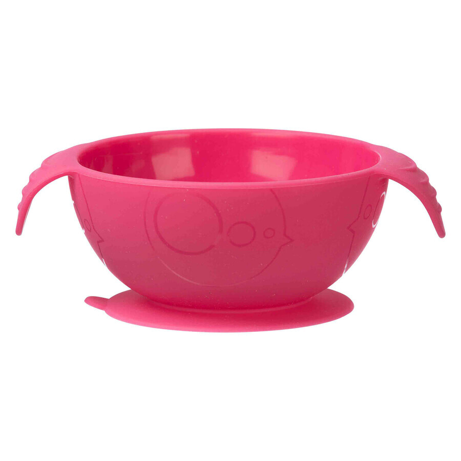 B.Box, bowl with suction cup and spoon, silicone, Strawberry Shake, from 6 months, 240 ml