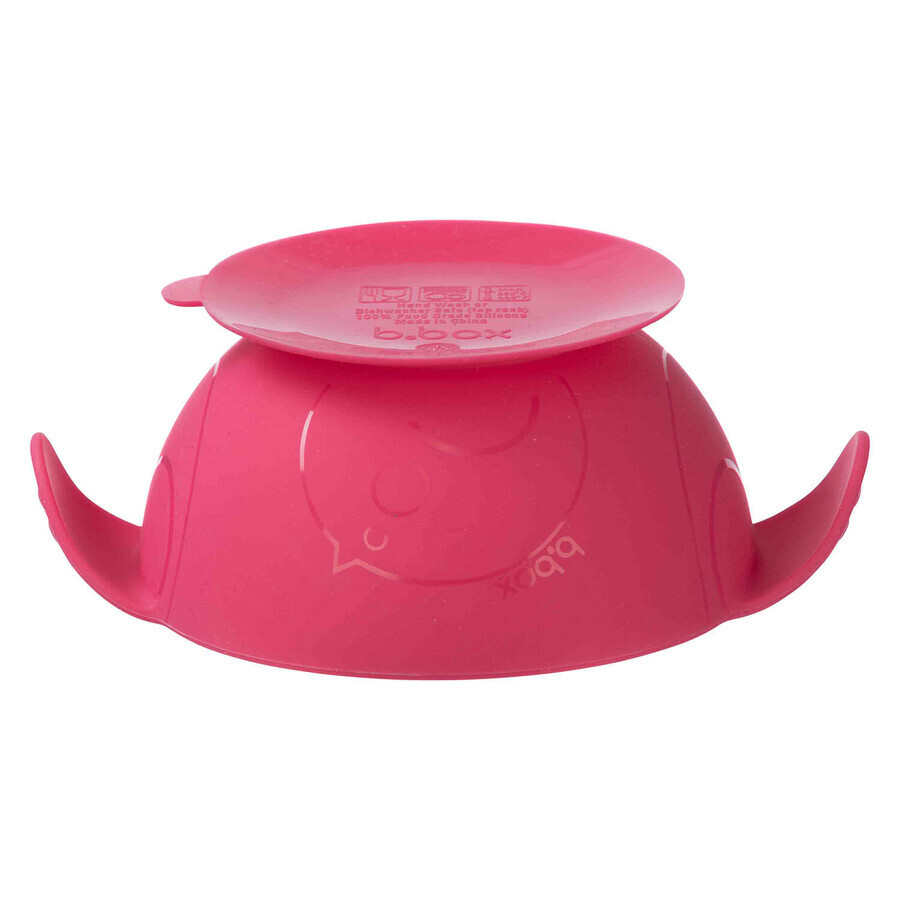 B.Box, bowl with suction cup and spoon, silicone, Strawberry Shake, from 6 months, 240 ml