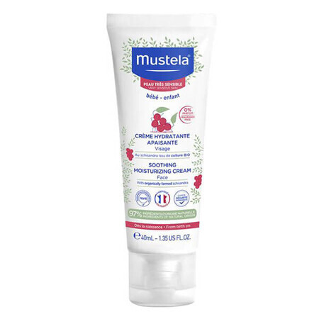 Mustela Bebe Enfant, beruhigende Feuchtigkeitscreme für das Gesicht für sehr empfindliche Haut, ab Geburt, 40 ml