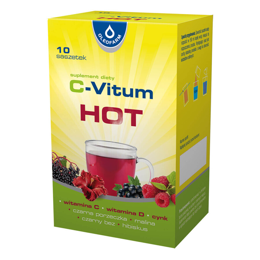 C-Vitum Hot, Vitamin C + Vitamin D + Zink, 10 Portionsbeutel