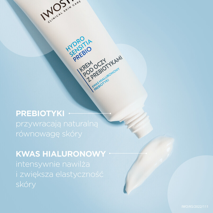 Iwostin Hydro Sensitia Prebio, Augencreme mit Präbiotika, empfindliche Haut, 15 ml