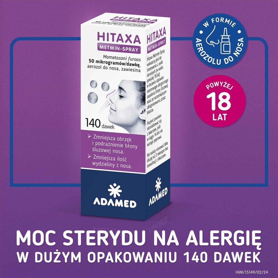 Hitaxa Metmin-Spray 50 µg/dose, nasal spray, suspension, 140 doses