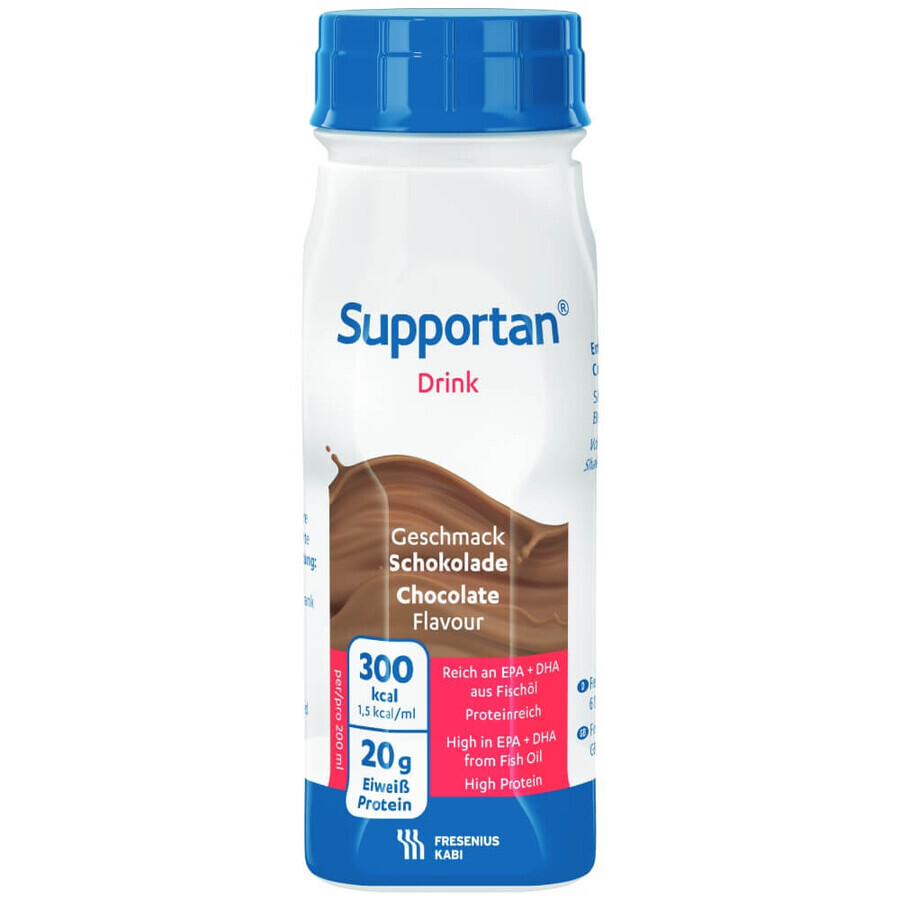 Supportan Drink, Nährstoffpräparat, Schokoladengeschmack, 4 x 200 ml