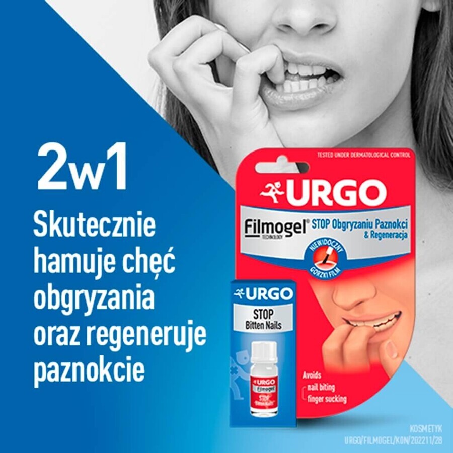 Urgo Filmogel Stop Nail Biting &amp; Regeneration, cerotto liquido per unghie, 9 ml