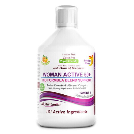 Flüssiges Multivitamin WOMAN ACTIVE 50+, 500ml, Schwedische Nutra