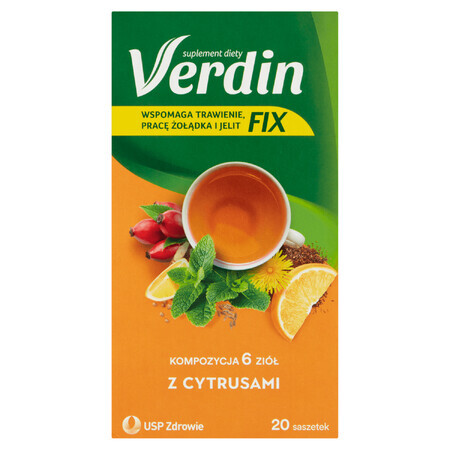 Verdin Fix met citrusvruchten, 20 zakjes