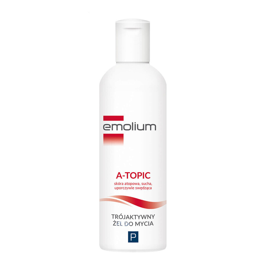 Emolium A-Topic, gel lavante triattivo per la pelle atopica, secca e con prurito persistente, da 1 mese, 200 ml