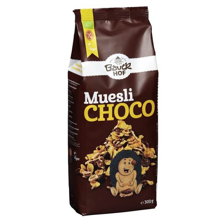 Musli crocant cu ciocolata, fara gluten Eco, 300g, Bauckhof