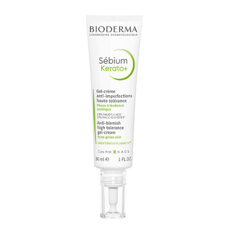 Bioderma Sebium Kerato+, Gel-Creme gegen Hautunreinheiten für zu Akne neigende Haut, 30 ml