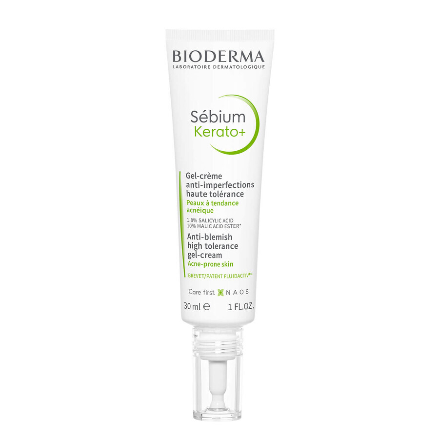 Bioderma Sebium Kerato+, Gel-Creme gegen Hautunreinheiten für zu Akne neigende Haut, 30 ml