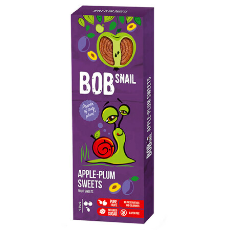 Bob Snail Roll Gustări cu fructe, măr, prună, 30 g