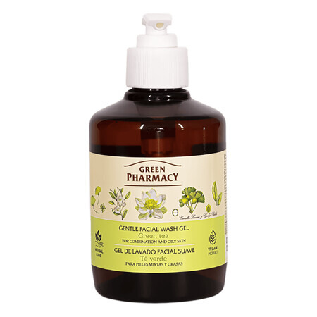 Green Pharmacy, Reinigungsgel für das Gesicht, Mischhaut und fettige Haut, grüner Tee, 270 ml