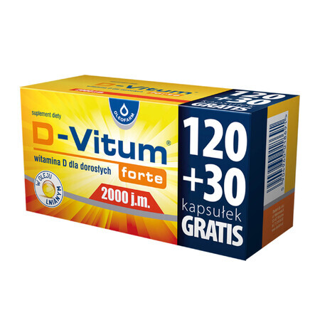 D-Vitum Forte 2000 IU, 120 Kapseln + 30 Kapseln gratis