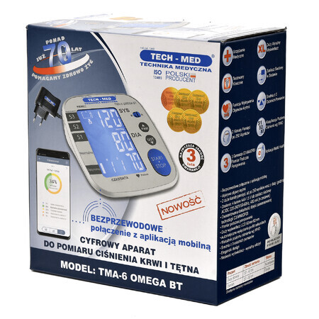 Tech-Med TMA-6 Omega Automatic Upper Arm Blood Pressure Monitor with Power Supply