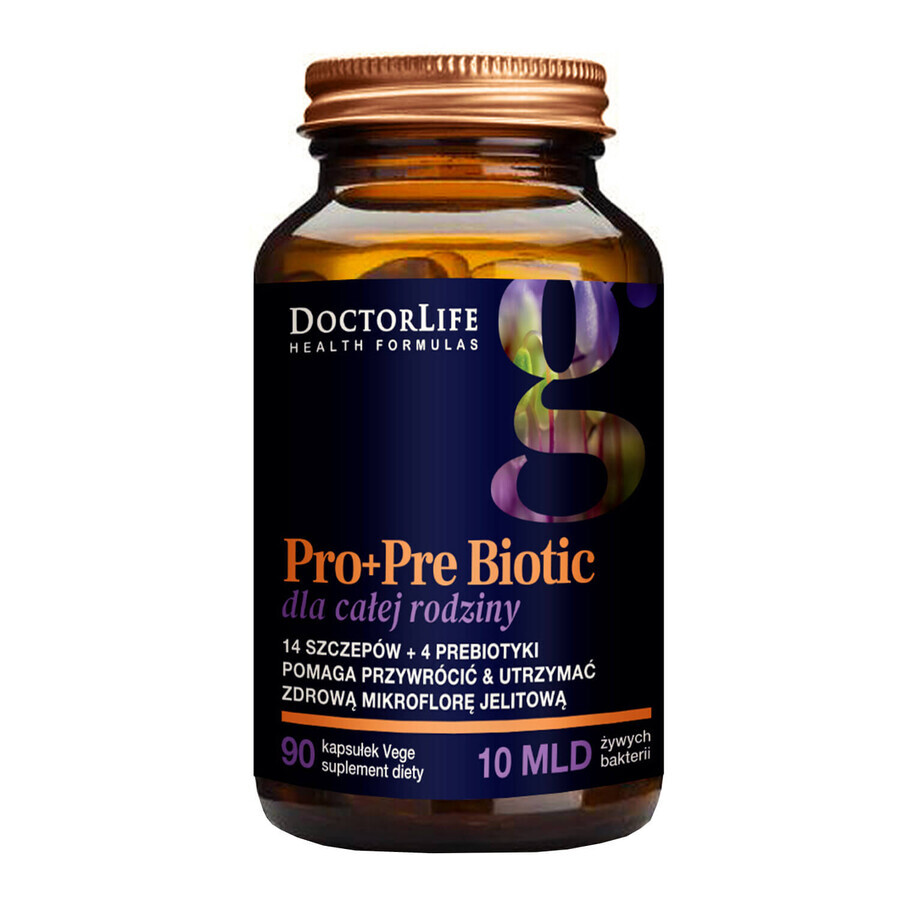 Doctor Life Pro+Pre Biotic for the whole family, 90 vegetable capsules