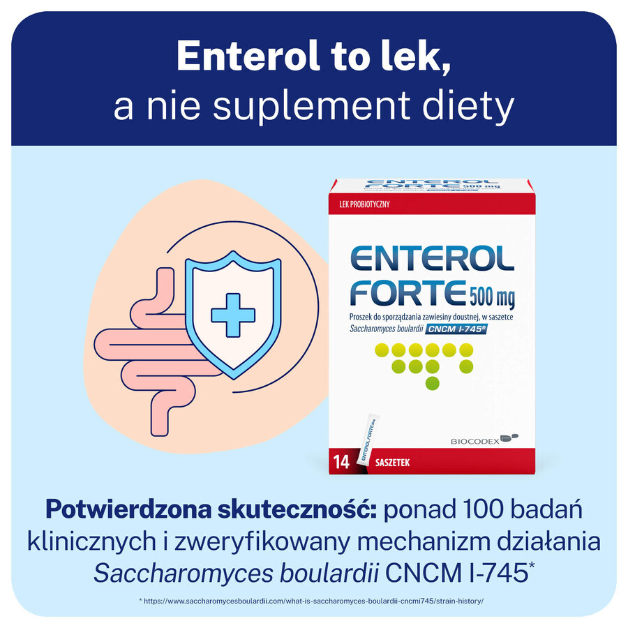 Enterol Forte 500 mg, 14 Portionsbeutel