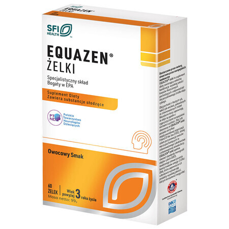 Equazen Jelly, vârsta peste 3 ani, aromă de fructe, 60 bucăți