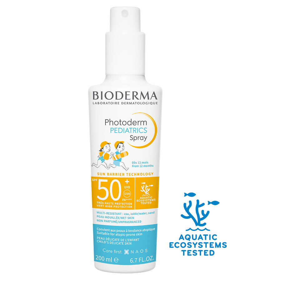 Bioderma Photoderm Pediatrics, Schutzspray für Kinder, SPF 50+, ab 1 Jahr, 200 ml.