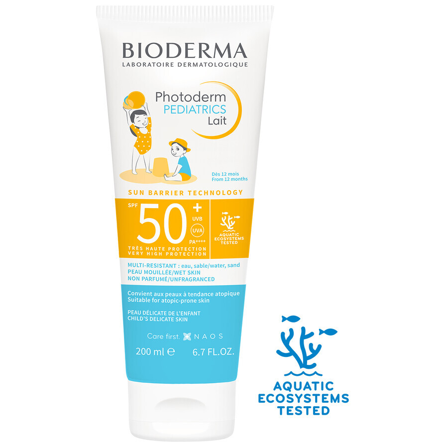 Bioderma Photoderm Pediatrics, Schutzmilch für Kinder, SPF 50+, ab 1 Jahr, 200 ml.