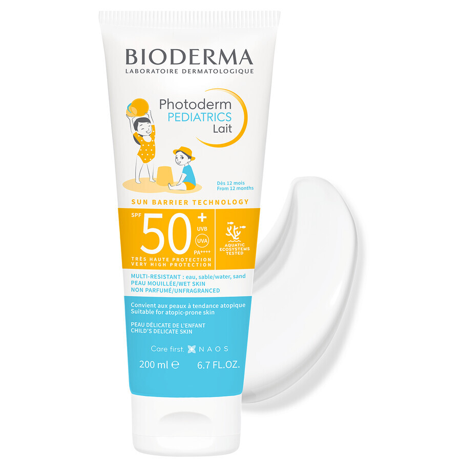 Bioderma Photoderm Pediatrics, Schutzmilch für Kinder, SPF 50+, ab 1 Jahr, 200 ml.