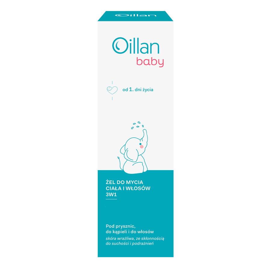 Oillan Baby, bath, body and hair gel 3 in 1, from the first day of life, 200 ml