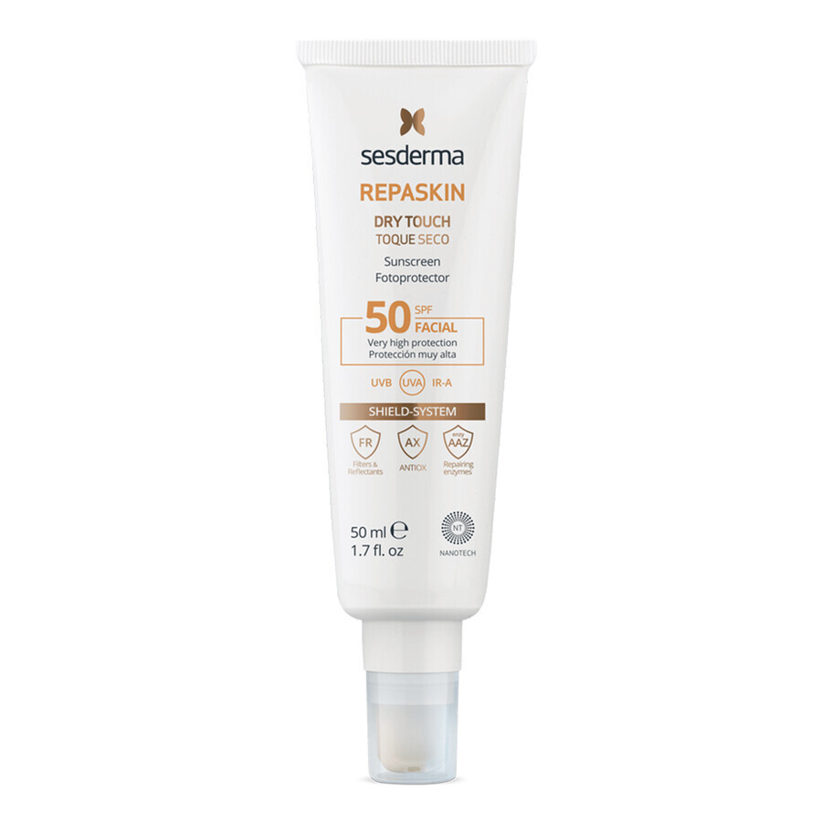 Sesderma Repaskin Dry Touch, crème protectrice pour le visage, SPF 50, 50 ml