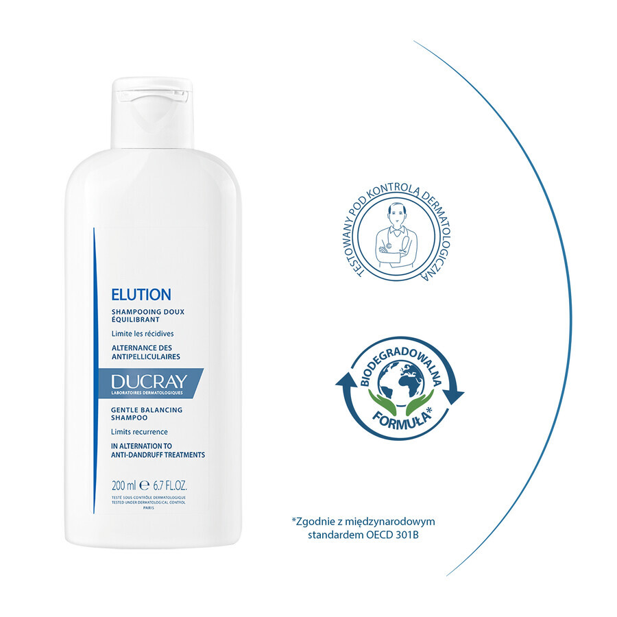 Ducray Elution, șampon delicat pentru a restabili echilibrul scalpului, 400ml