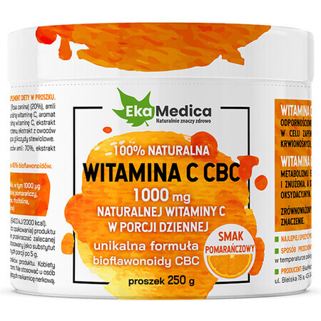 EkaMedica Vitamin C CBC 1000 mg, Orangengeschmack, 250 g