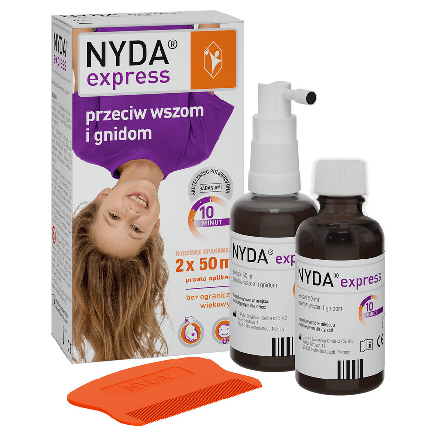 Nyda Express Kit, Spray gegen Läuse und Nissen, 2 x 50 ml