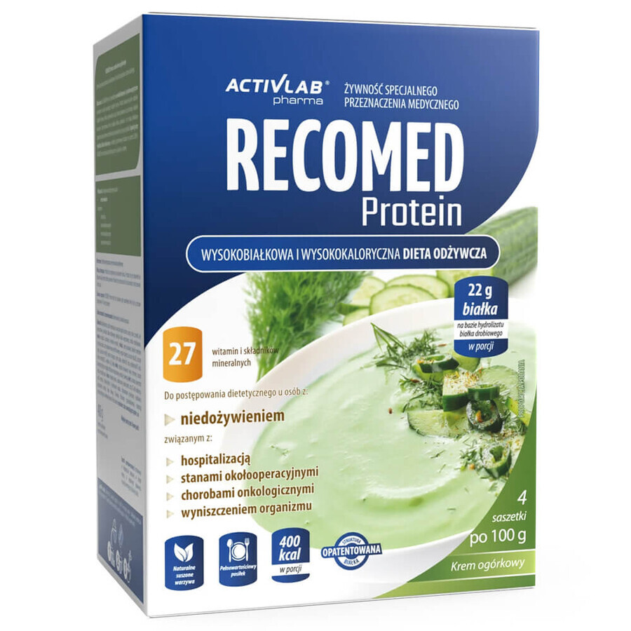 ActivLab Pharma RecoMed Protein, nutritional preparation, cucumber cream, 100 gx 4 sachets