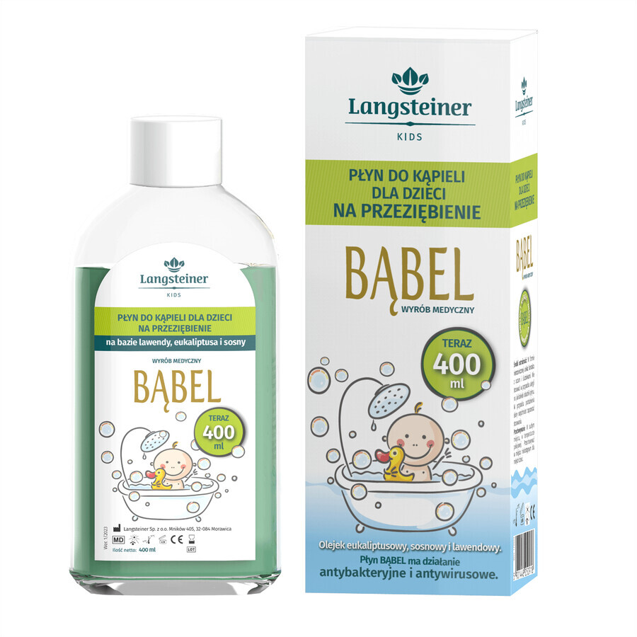 Langsteiner Kids Bąbel, líquido de baño para niños, para resfriados, 400 ml