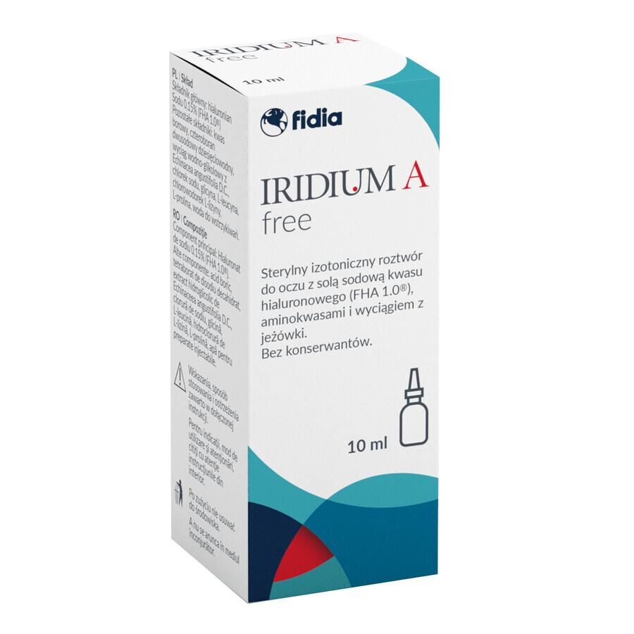 Iridium A Free, befeuchtende Augentropfen, Lösung, 10 ml