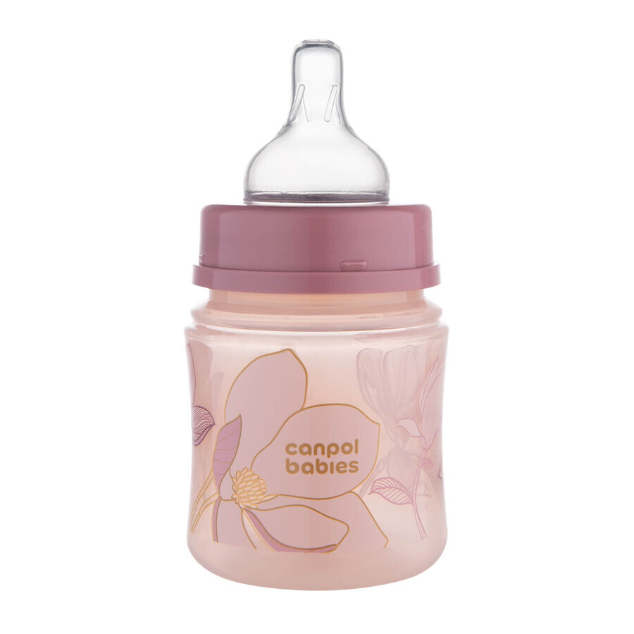 Canpol Babies EasyStart, anti-colic, wide-mouth bottle, Gold, pink, 35/239, from birth, 120 ml