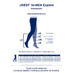 Jobst For Men Explore, calcetines de compresión hasta la rodilla, CCL2, puntera cerrada, talla 5, negro