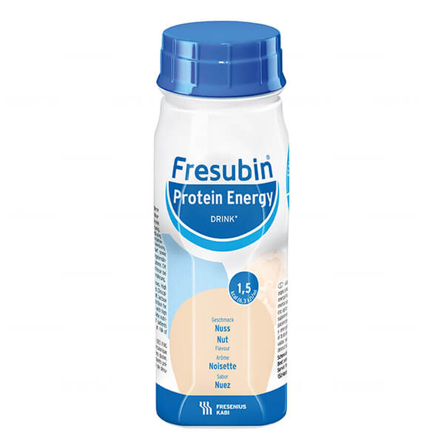 Fresubin Protein Energy Drink, Nährstoffpräparat, Haselnussgeschmack, 4 x 200 ml