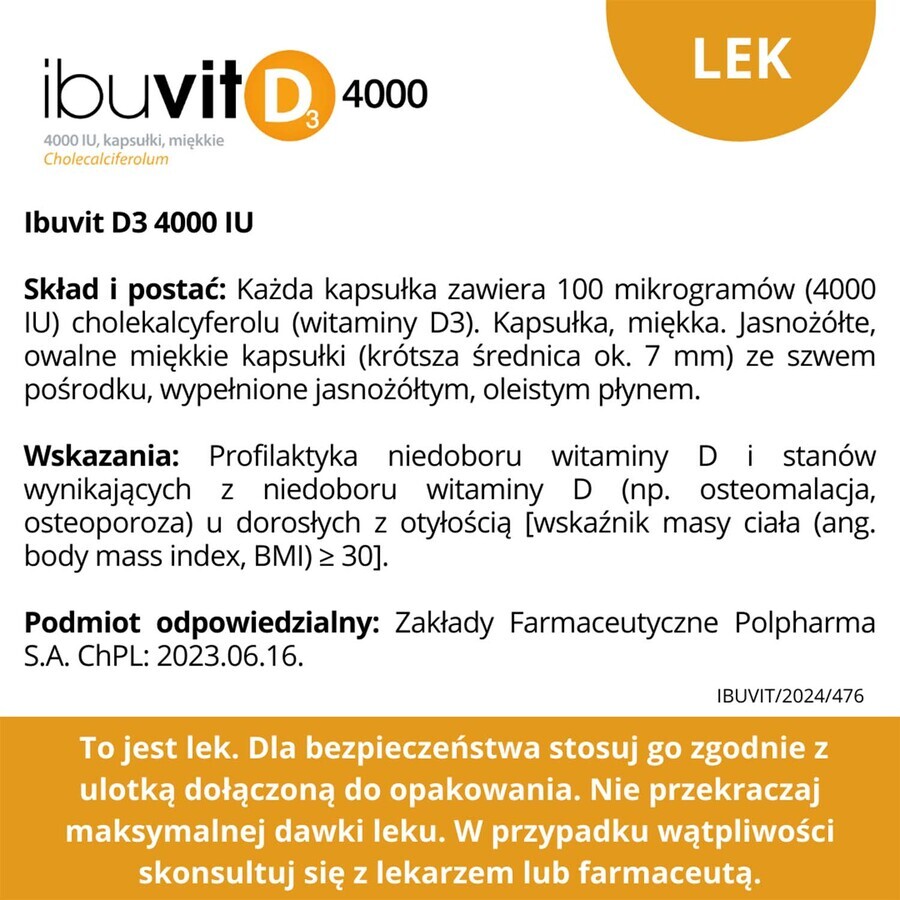 Ibuvit D3 4000 IU, 150 capsules