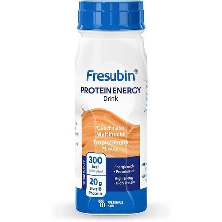 Fresubin energy drink with tropical fruit flavor, 4 x 200 ml, Fresenius Kabi