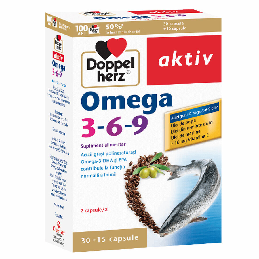 Omega 3-6-9, 30 + 15 capsule, Doppelherz recenzii
