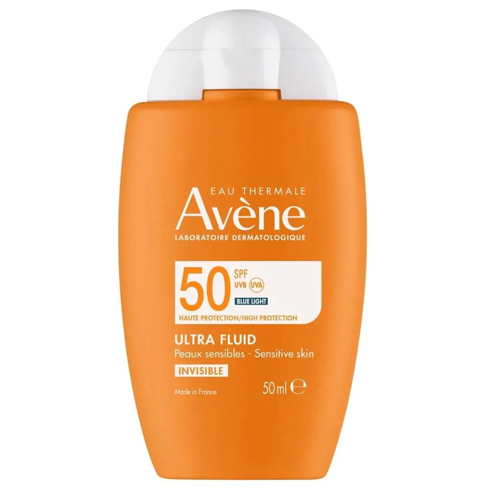 Avene Ultra Fluid Invisible, unsichtbarer Gesichtssonnenschutz, empfindliche Haut, SPF 50+, 50 ml