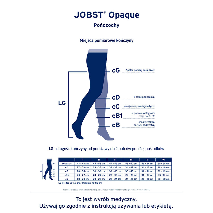 Jobst Opaque Compression Stockings, CCL2, Closed Toe, Size 4, Natural