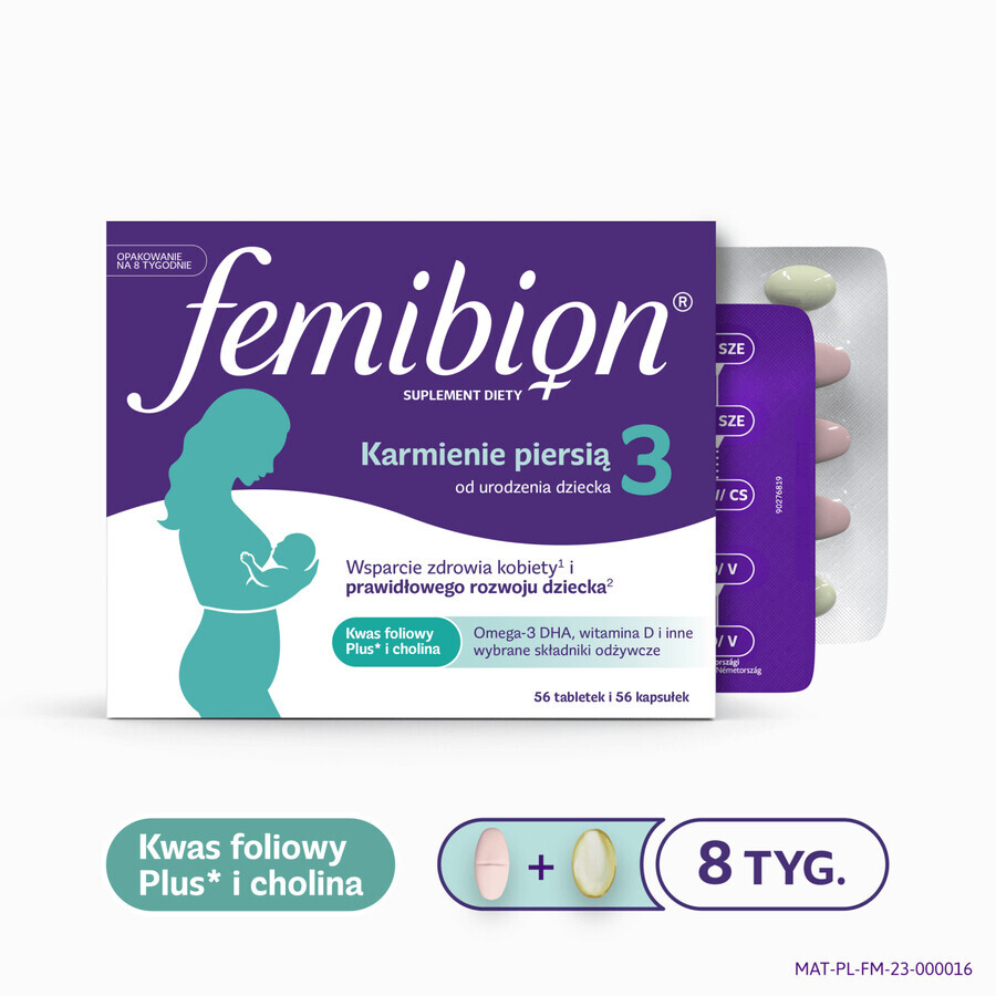 Femibion 3 Alăptare, 56 comprimate + 56 capsule