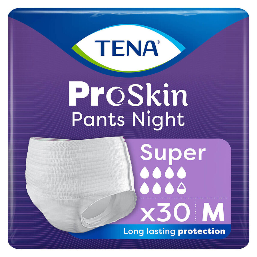 Tena Pants ProSkin Night, culotte absorbante, taille M, 80-110 cm, Super, 30 pièces